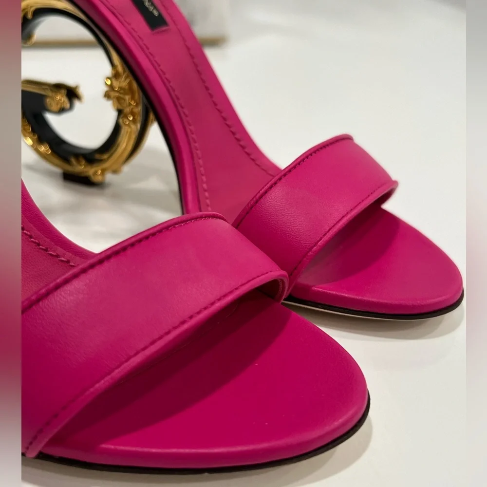 Dolce and Gabbana Nappa Sandals With Baroque DG Heeled sandals
